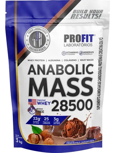 Anabolic Mass 28500 3kg Suplemento Profit Labs Sabor Creme…