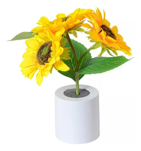 Luz De Noche De Girasol En Maceta, Elegante, Portátil Para ,