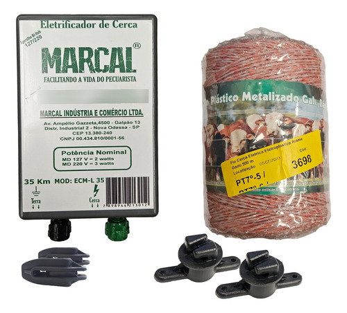 Kit Eletrificador Rural Cerca Eletrica Gado Completo - 500 M