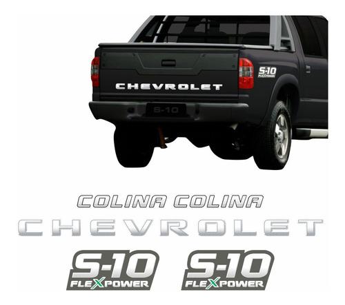 Faixa Adesivo Chevrolet S10 Colina 2011 Prata S10kit16