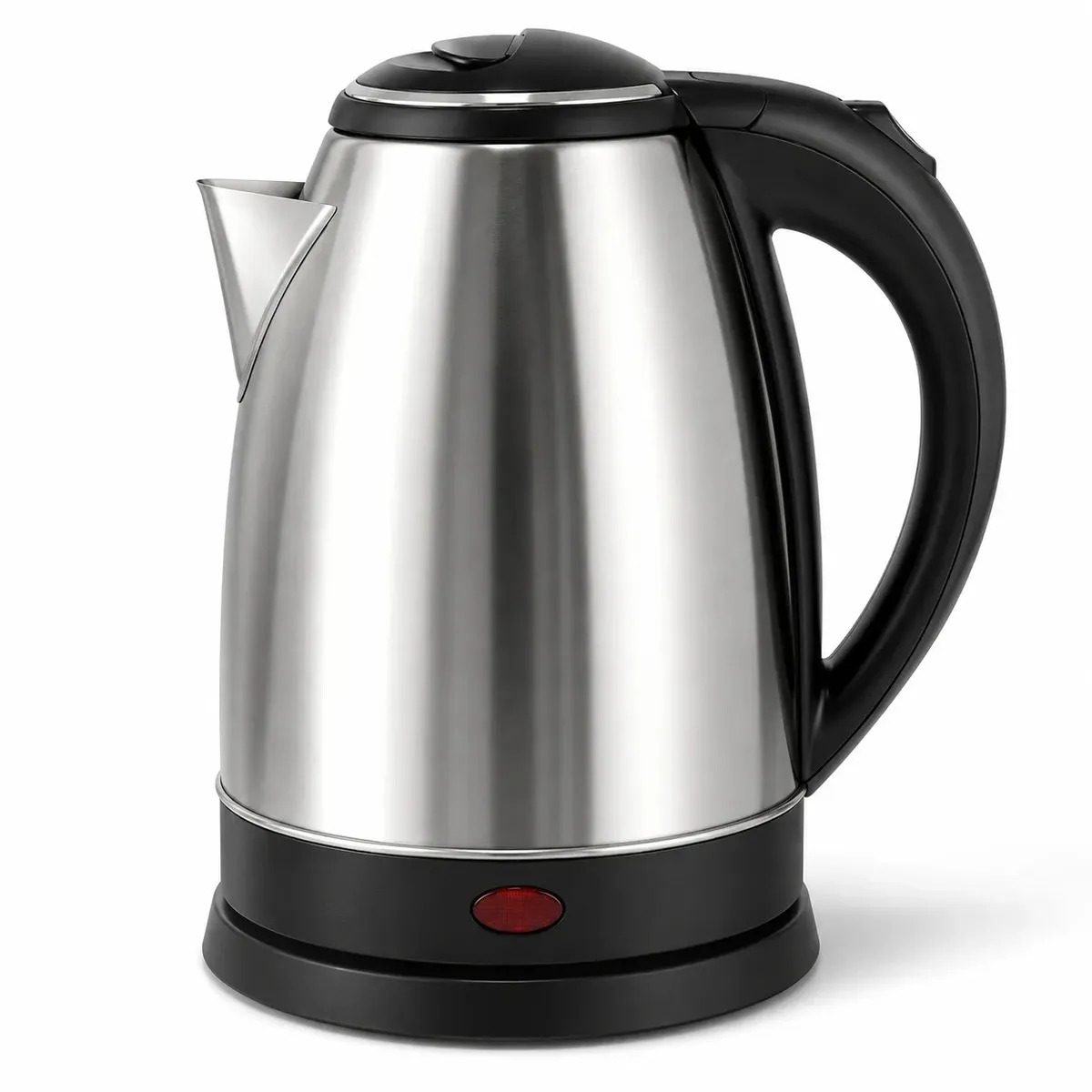 Chaleira Elétrica Inox 1,8l 220v Jarra Elétrica Base 360° Resistência Oculta Luz Led Desligamento Automático Para Café Chá Leite Prateado