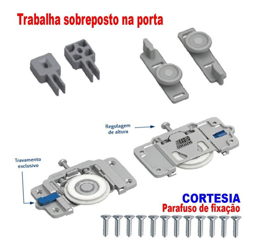 Imagem 1 de 4 de Sistema De Roldana Porta Correr Guarda Roupa Tipo Ro 65
