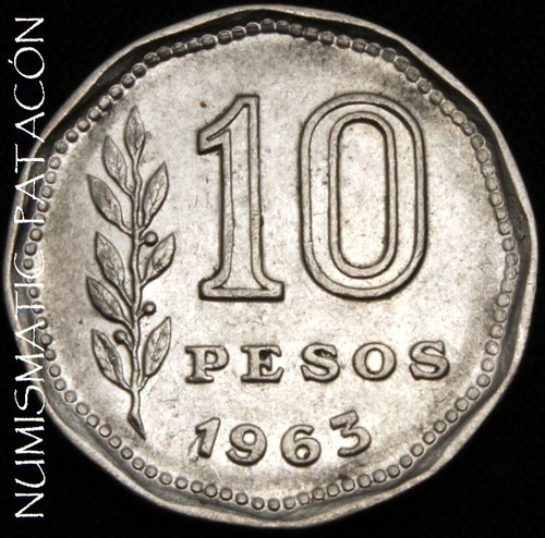Moneda Argentina 10 Pesos 1963 - #282