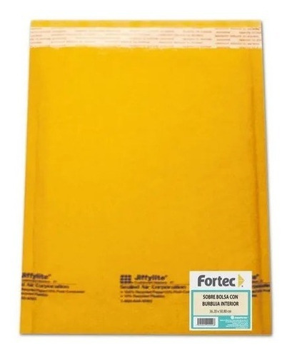 10 Sobres Burbuja Para Marca Fortec 21.59x30.48 Carta Color Amarillo Liso
