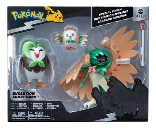 Pokemon Select Evolution - Rowlet + Dartrix + Decidueye