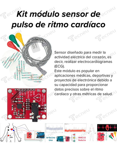 Ad8232 Kit Sensor Pulso Ritmo Cardíaco Módulo Ecg