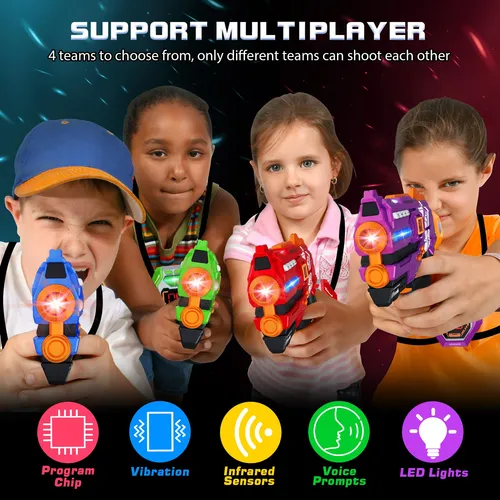Pistolas Láser Ivoxex Led Digital, Juego De 4 Para Niños 8-1