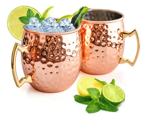 Pack 2 Vasos De Cobre Vasos Tragos Moscow Mule Mojito Bar