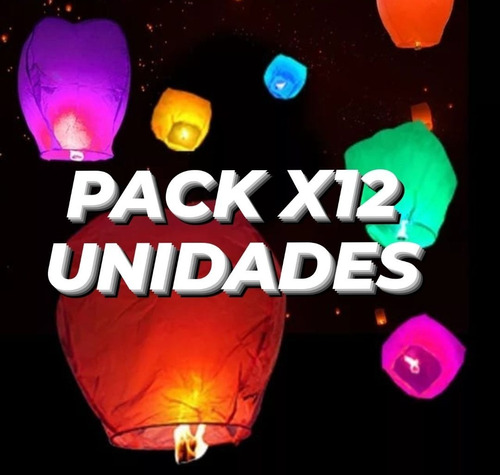 Globos De Cantoya Pack X12 Unidades De Fiestas - Eventos