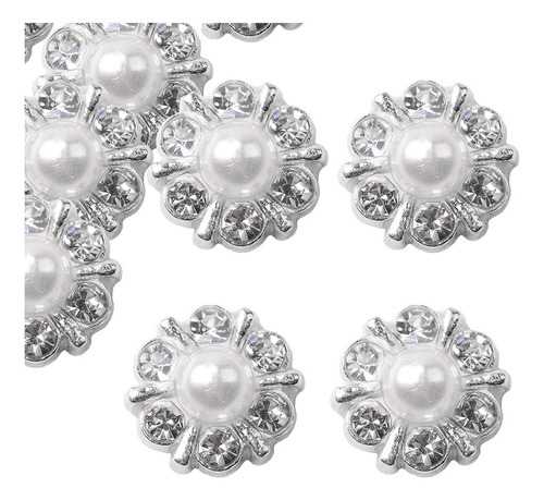 Hebilla De Perlas Y Diamantes De Imitación De 12 Mm 40pcs