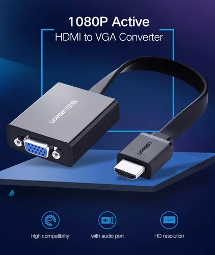 Cable Adaptador Conversor Vga A Hdmi + Audio + Usb / Ugreen