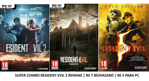 Resident Evil 2 Remake & Re 7 Bio & Re 5 Para Pc