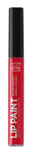 Avon Lip Paint Labial Líquido Semi Matte Hidratante Color Lady In Red