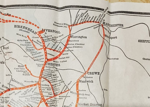 Antiguo Mapa G.w.r. De Ferrocarriles Ingleses. 1930. (Usado)