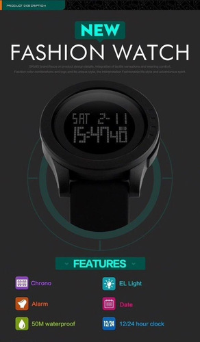 Imagen 2 de 9 de Reloj Sumergible Skmei Deportivo S Shock Moderno Fashion
