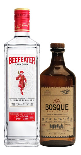 Gin Beefeater London Dry 1 Litro + Gin Bosque 500 Ml.