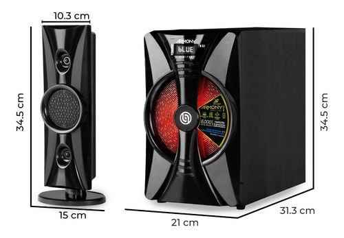Imagen 6 de 7 de Steelpro Minicomponente Home Theater 8,000 W - Armony - b3.1