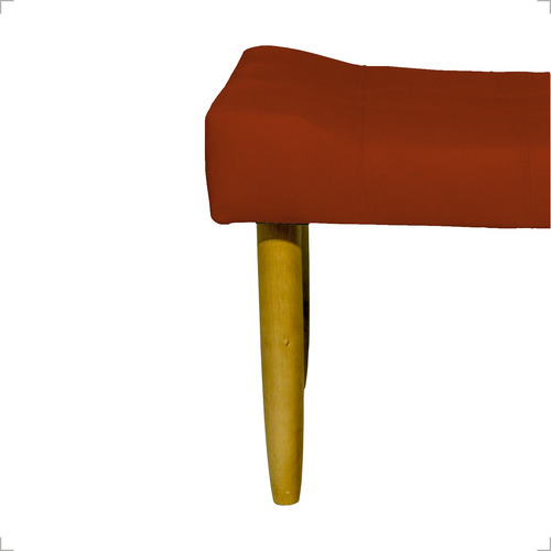 Puff Decorativo Retangular Requinte Pé Palito Suede Bege Cor Terracota