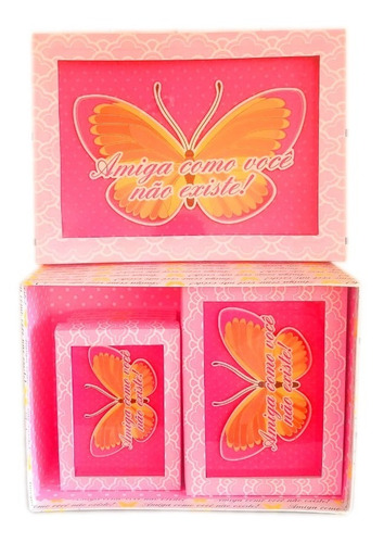 Kit 3 Caixas Cartonada Visor Retangular Amiga Butterfly 2189