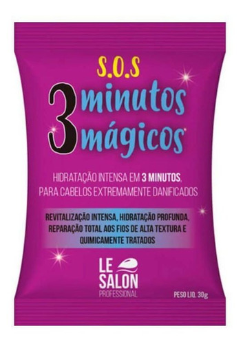 Máscara Capilar Sos 3 Minutos Mágicos Le Salon Pro 30g