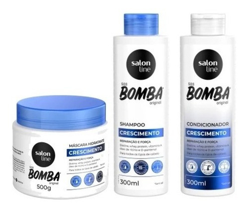 Kit Sos Bomba Shampoo Condicionador Máscara Salon Line