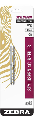 Zebra Styluspen Telescopic Ballpoint 4c Refill, Medium Point