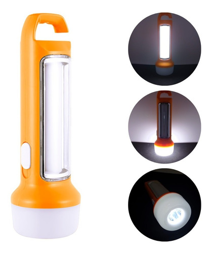 Linterna Led Usb Recargable 3 En 1 Naranja 15 Led Schubert