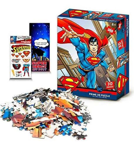 Dc Shop Comics Superman 3d Puzzle Set Para Niños, Adultos ~