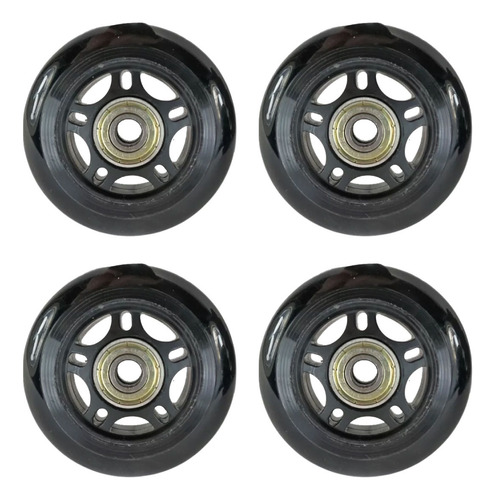 Ruedas Rollers Goma Pu 76 Mm X4 Unidades Con Rulemanes Abec7