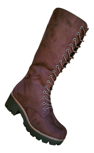 Botas Largas Bucaneras De Gamuza Mujer Casual - 7130