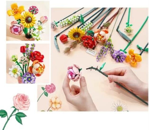 Meiest Mini Bloques De Construcción Ramo De Flores Modelo De