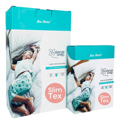 Capa Antiácaro Colchão Solteiro Slim Tex + Trav Alergoshop