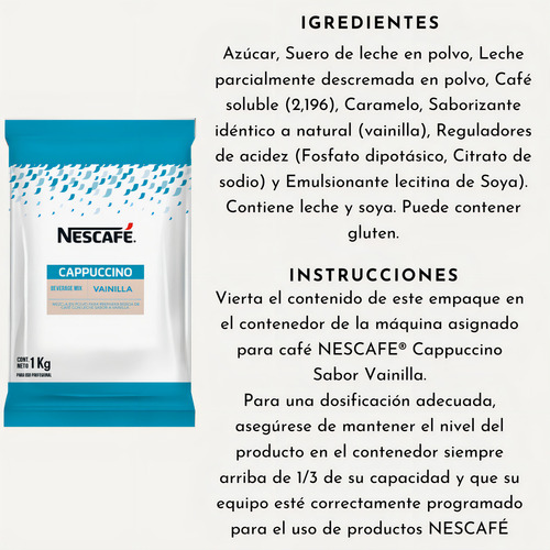 Nescafé Cappuccino Vainilla 1 Kg
