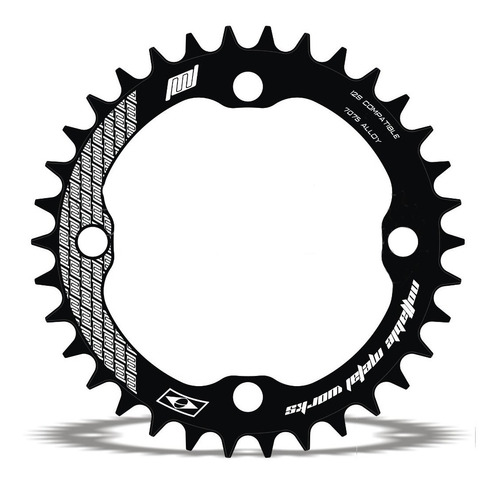 Coroa 34 T Narrow Nottable Bcd 104 Preta 10v 11v 12v Eagle