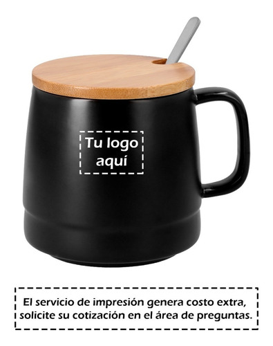 Imagen 2 de 10 de Taza De Ceramica Con Tapa De Bambú