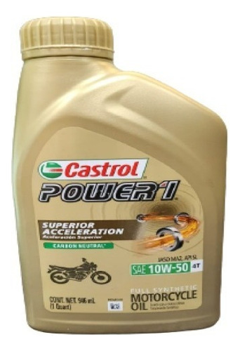 Aceite Castrol Power 1 10w-50 946ml Sintético Moto