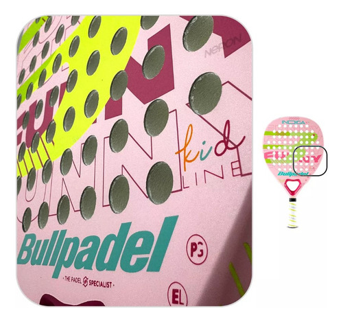 Paleta Padel Bullpadel Indiga Girl Evalastic Polyglass 280 G Color Rosa
