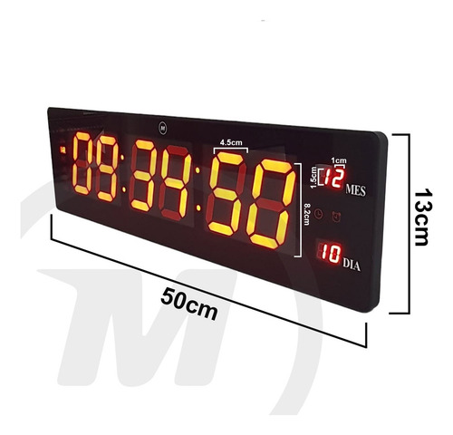 Reloj De Pared Digital Led Grande Cronometro Control Remoto