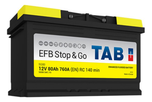 Batería Start Stop Tab 12v 80a 760cca Sg80 Positivo Derecho
