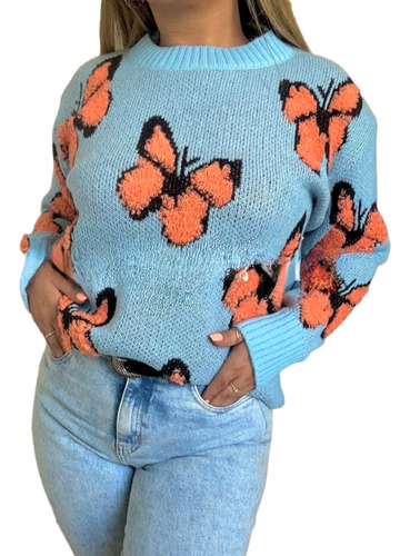  Sweater Mariposa Mujer / Poleron Lana