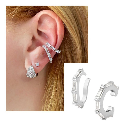 Combo 2 Brincos Piercing E Earhook Banhado Promoção
