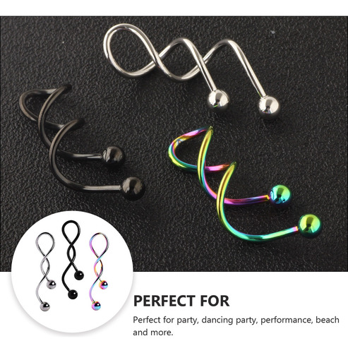 Pendientes Helix Con Forma De Ombligo Torcido, 3 Unidades