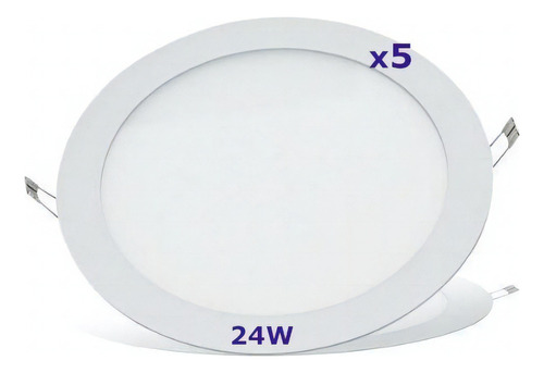 Panel Led Embutir Redondo 24w - Pack X 5u Color Blanco Color de la luz Fría