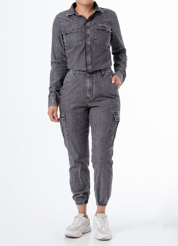 Enterizo Denim Squeeze Korely Frost Gray