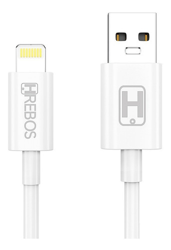 Cabo Usb Lightning Para iPhone Hrebos 2 Metros Turbo Cor Branco