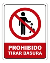 Comprar Señalamiento Letrero Prohibido Tirar Basura 20x25 Cm