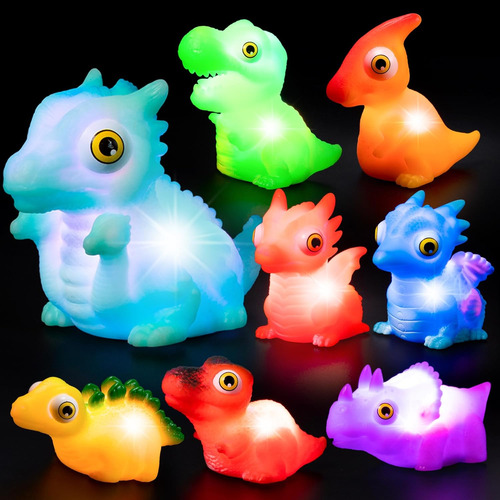 Joyin 8 Piezas De Juguetes De Dinosaurio Iluminados, Juguete