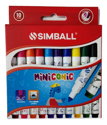 Marcadores Simball Miniconic X10unid Resistentes Lavables