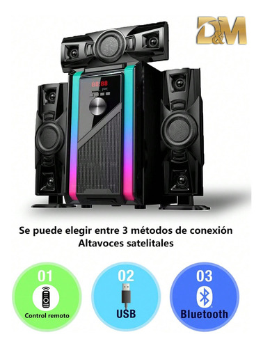 Dm-3203 Bocina Estéreo Con Bluetooth, Frontal Extra Bajos