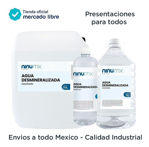 Imagen 2 de 3 de Agua Destilada Desmineralizada Ninu 20 Litros